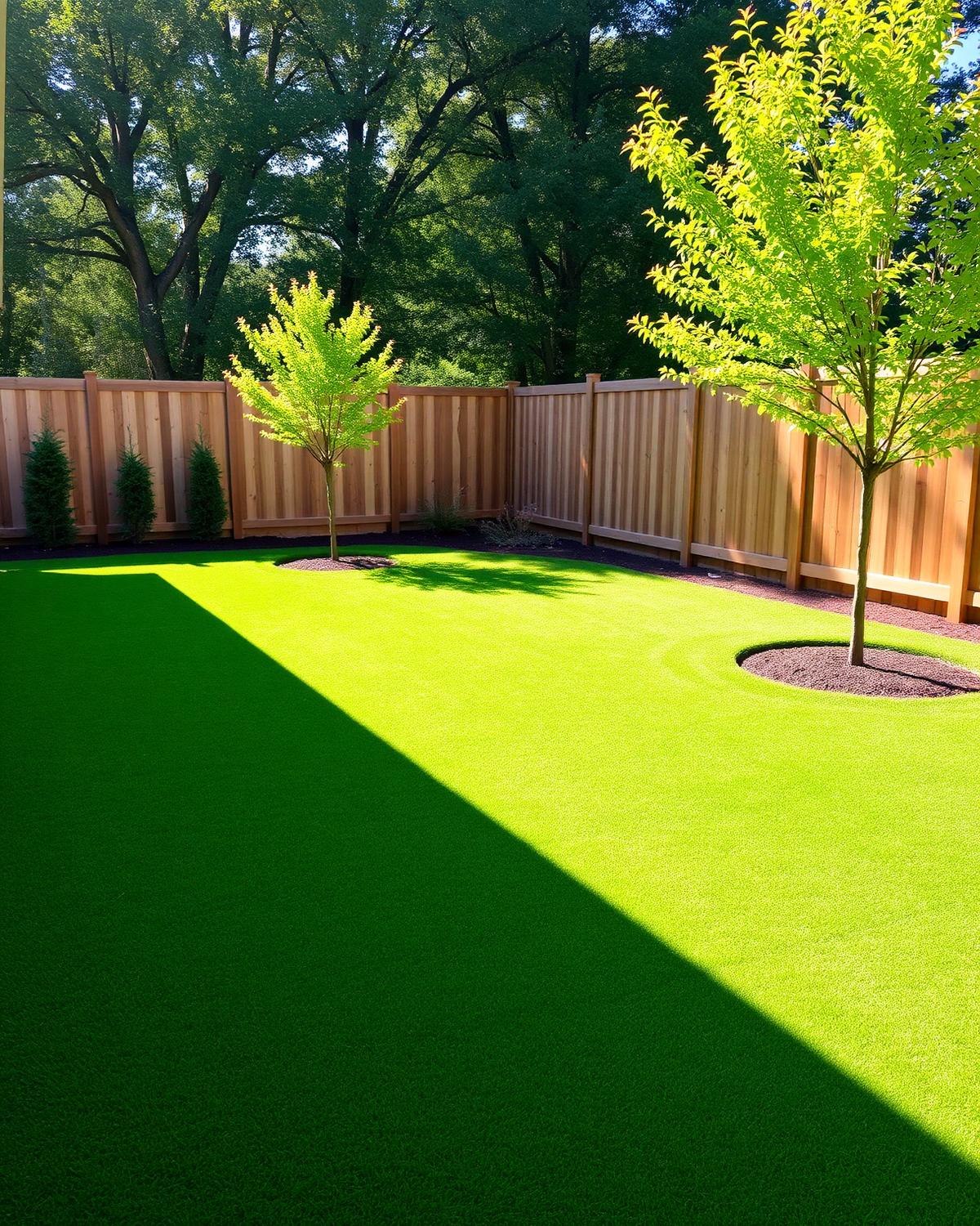 Healthy irrigated sod lawn behind a mountain home